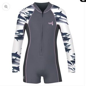 XCEL Girls' Ocean Ramsey Axis 2MM Long Sleeve Front Zip Springsuit